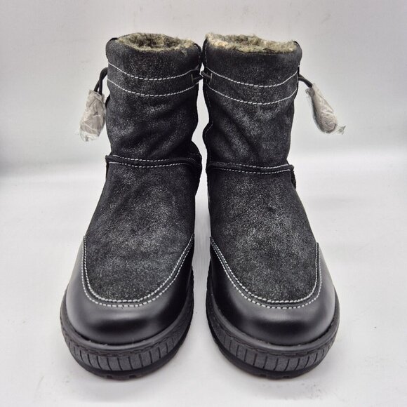 OTBT Shoes - OTBT Women's Snow Boots Size 6 M Black Fanfare Reversible Spikes Leather Textil